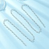 Handmade 304 Stainless Steel Glass Rondelle Link Chains AJEW-JB01460-01-1