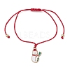 2Pcs Christmas Alloy Enamel Charm Bracelets BJEW-JB11229-3