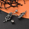 Snake 316 Surgical Stainless Steel Belly Button Rings/Earrings EJEW-G416-18B-AS-2