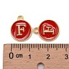 Golden Plated Alloy Enamel Charms ENAM-S118-03F-3