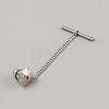 Brass Tie Tack Clutch with Chains KK-WH0083-11P-2