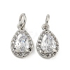 Brass Micro Pave Clear Cubic Zirconia Charms KK-G490-20P-1