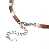 Natural Tiger Eye & Pearl & Crystal Rhinestone Beaded Necklace for Women NJEW-JN04209-03-5