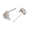 Rhodium Plated 925 Sterling Silver Ear Stud Findings STER-F058-01P-09-2