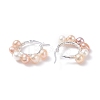 Natural Pearl Wire Wrapped Beaded Hoop Earrings for Women EJEW-JE04759-01-5