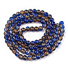 Two-Tone Crackle Baking Painted Transparent Glass Beads Strands CCG-T004-8mm-05-3