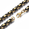 Ion Plating(IP) 201 Stainless Steel Byzantine Chain Bracelet for Men Women BJEW-S057-89B-01-3