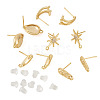 10Pcs 5 Styles Brass Stud Earring Findings KK-TA0002-82-2