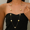 Cube Acrylic & Iron Flat Round Link Chain Long Necklaces for Women SF2895-2-2