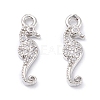 Rack Plating Brass Micro Pave Cubic Zirconia Pendants ZIRC-C026-01P-1