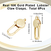 8Pcs Brass Lobster Claw Clasps KK-CN0002-38-2
