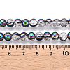 Electroplated Crackle Glass Beads Strands EGLA-N014-6mm-06-4
