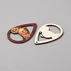 Halloween Theme Single Face Printed Aspen Wood Big Pendants WOOD-TAC0018-09C-2