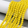 Opaque Solid Color Imitation Jade Glass Beads Strands GLAA-F029-P4mm-05-4