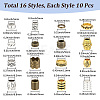 160Pcs 16 Styles Alloy European Beads FIND-PA0001-71-2