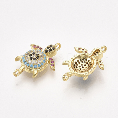 Brass Micro Pave Cubic Zirconia Links X-ZIRC-T008-04G-1
