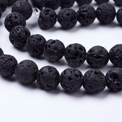 Natural Lava Rock Beads Strands G-F436-8mm-1