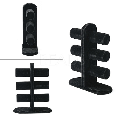 Wooden Velours T-Bar Bracelet/Bangle Display Stands BDIS-N018-01-1