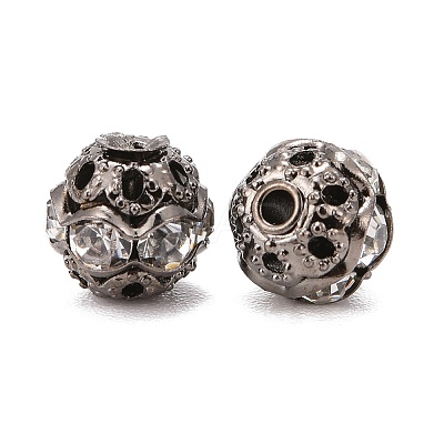 Brass Rhinestone Beads X-RB-A011-6mm-01B-1