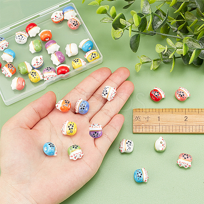 36Pcs 9 Colors Handmade Porcelain Beads PORC-OC0001-04-1