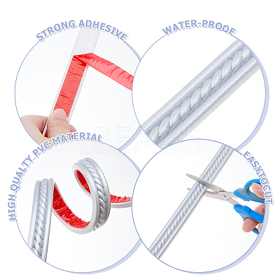 PVC Self-adhesive Flexible Molding Trim DIY-WH0671-023B-1