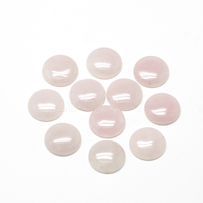 Natural Rose Quartz Cabochons X-G-R416-8mm-48-1
