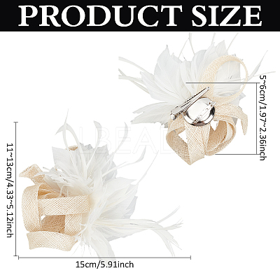 Women's Feather Aligator Hair Clips OHAR-WH0034-13B-1