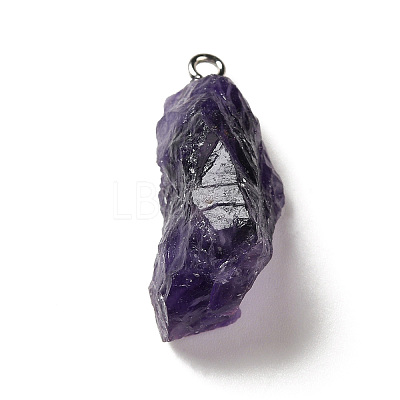 Raw Rough Natural Amethyst Pendants G-A028-01E-1