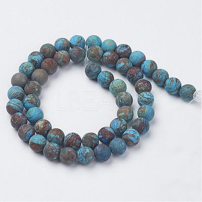 Natural Chrysocolla Round Bead Strands G-G969-4mm-1