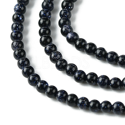 Synthetic Blue Goldstone Beads Strands G-N0200-01D-2mm-1