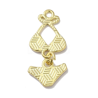 Golden Tone Alloy Enamel Pendants ENAM-O052-01G-02-1