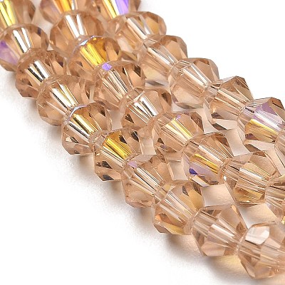 Transparent Electroplate Glass Beads Strands EGLA-A039-T4mm-L12-1