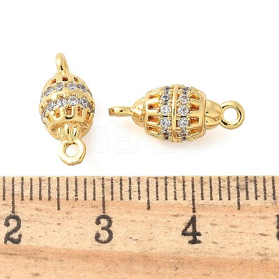 Brass Micro Pave Cubic Zirconia Connector Charms KK-U056-25G-1