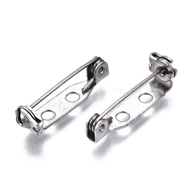 Tarnish Resistant 201 Stainless Steel Brooch Pin Back Safety Catch Bar Pins STAS-S117-022B-1