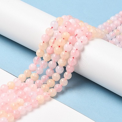 Natural White Jade Imitation Morganite Beads Strands G-I299-F14-10mm-01-1