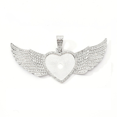 Alloy Pendant Cabochon Settings X-PALLOY-S107-001P-RS-1