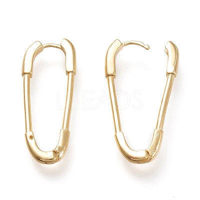 Brass Huggie Hoop Earrings KK-M207-04G-1