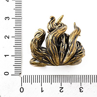 Brass Nine-tail Fox Animal Miniature Figurines Statues for Home Office Desktop Ornament KK-S335-04AB-D-1