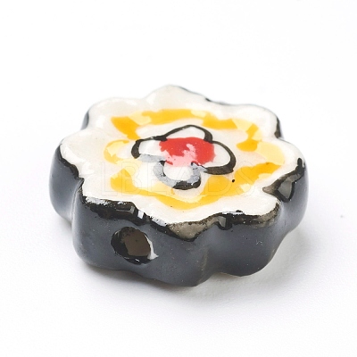 Handmade Porcelain Flower Beads PORC-J008-04B-1
