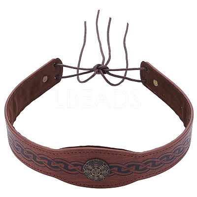 PU Leather & Alloy Headbands Hair Accessories for Women Girls OHAR-WH20009-02A-02-1
