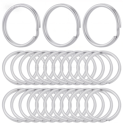 40Pcs 304 Stainless Steel Split Key Rings STAS-CY0001-01A-P-1
