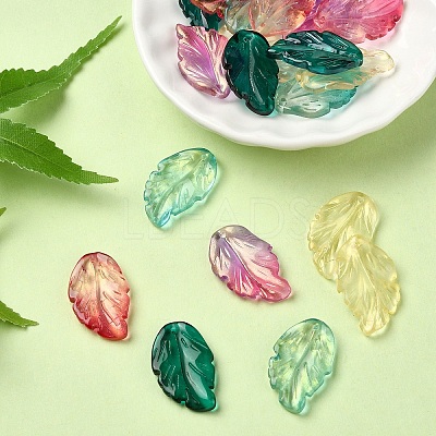 Handmade Transparent Czech Lampwork Pendants LAMP-YW0001-15M-1