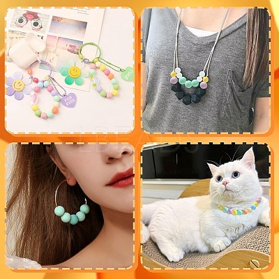 90Pcs 18 Styles Round Food Grade Eco-Friendly Silicone Beads SIL-CJ0001-86-1