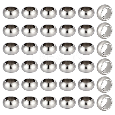 40Pcs 201 Stainless Steel European Beads STAS-BC0004-18-1