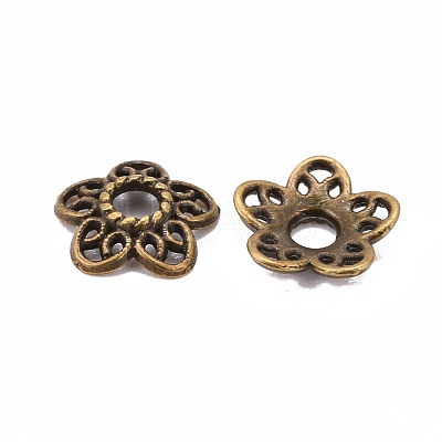 Tibetan Style Alloy Bead Caps K0P34071-1