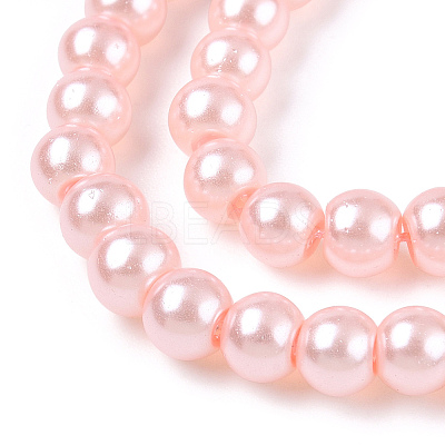 Baking Paint Pearlized Glass Pearl Round Bead Strands X-HY-Q003-4mm-05-1