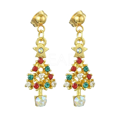 Alloy Rhinestone Stud Earrings EJEW-JE06005-1