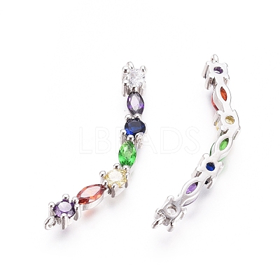 Chakra Brass Micro Pave Cubic Zirconia Links Connectors ZIRC-G161-28-1