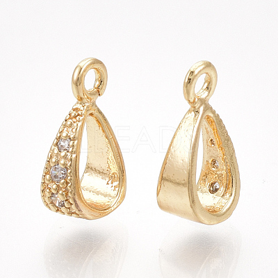 Brass Cubic Zirconia Tube Bails KK-S350-380G-1