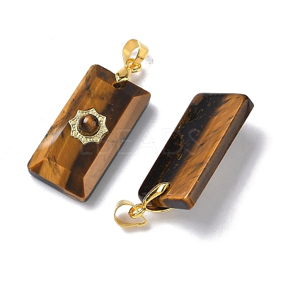 Natural Tiger Eye Pendants G-A298-01G-07-1